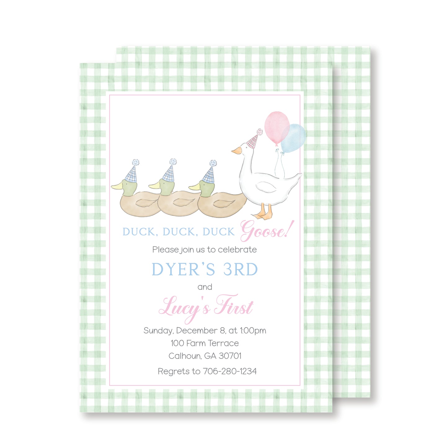 Duck Duck Goose Invitation