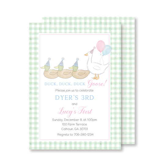 Duck Duck Goose Invitation