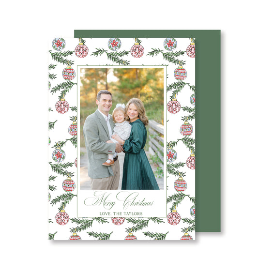 Festive Ornaments Christmas Card Photo