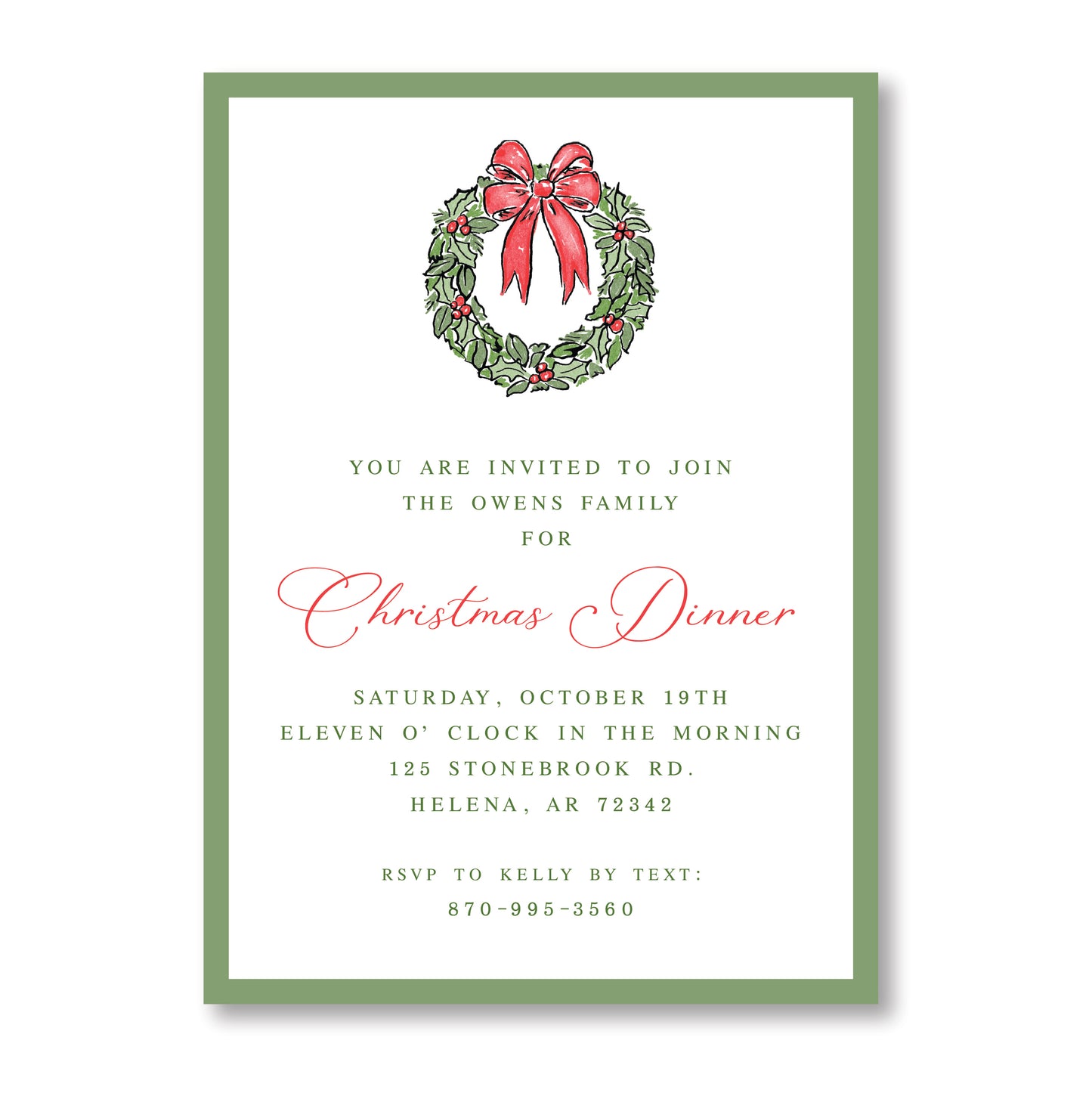 Christmas Dinner Invitation