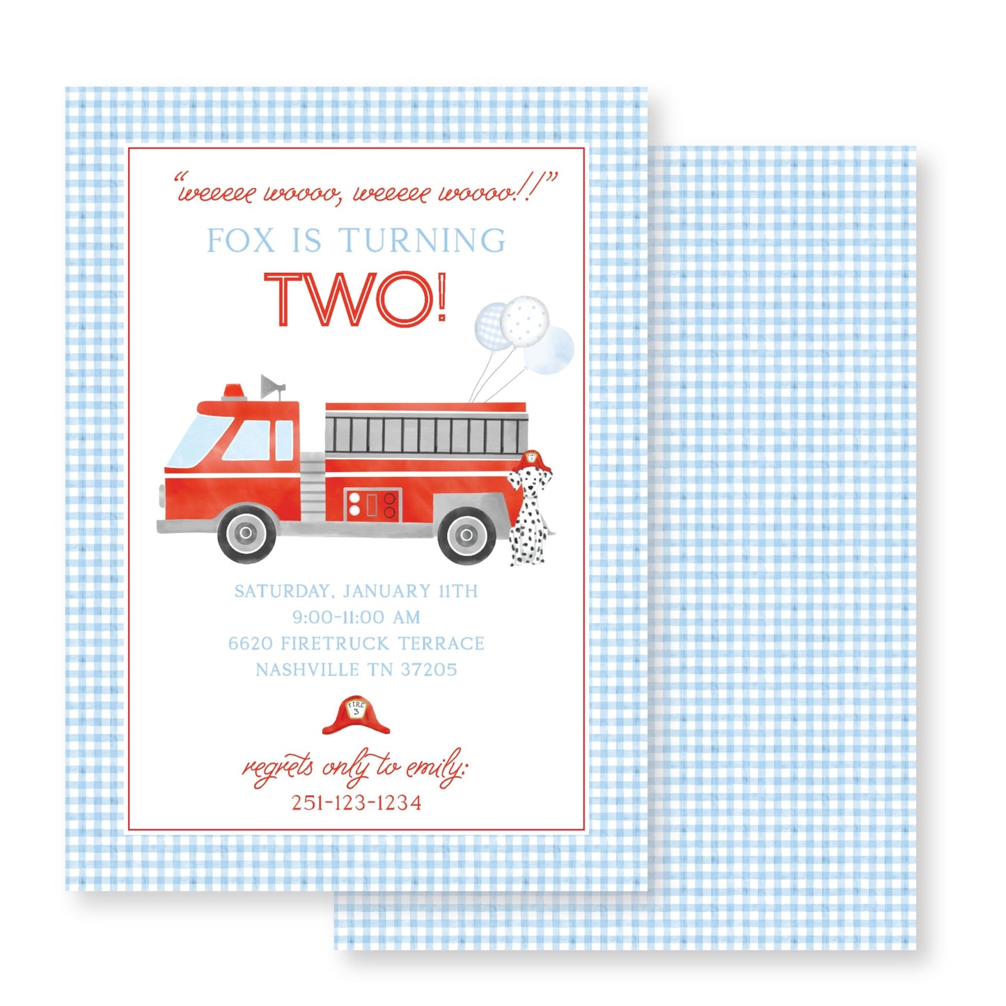 Fire Truck Invitation