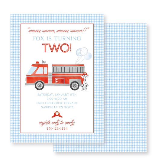 Fire Truck Invitation