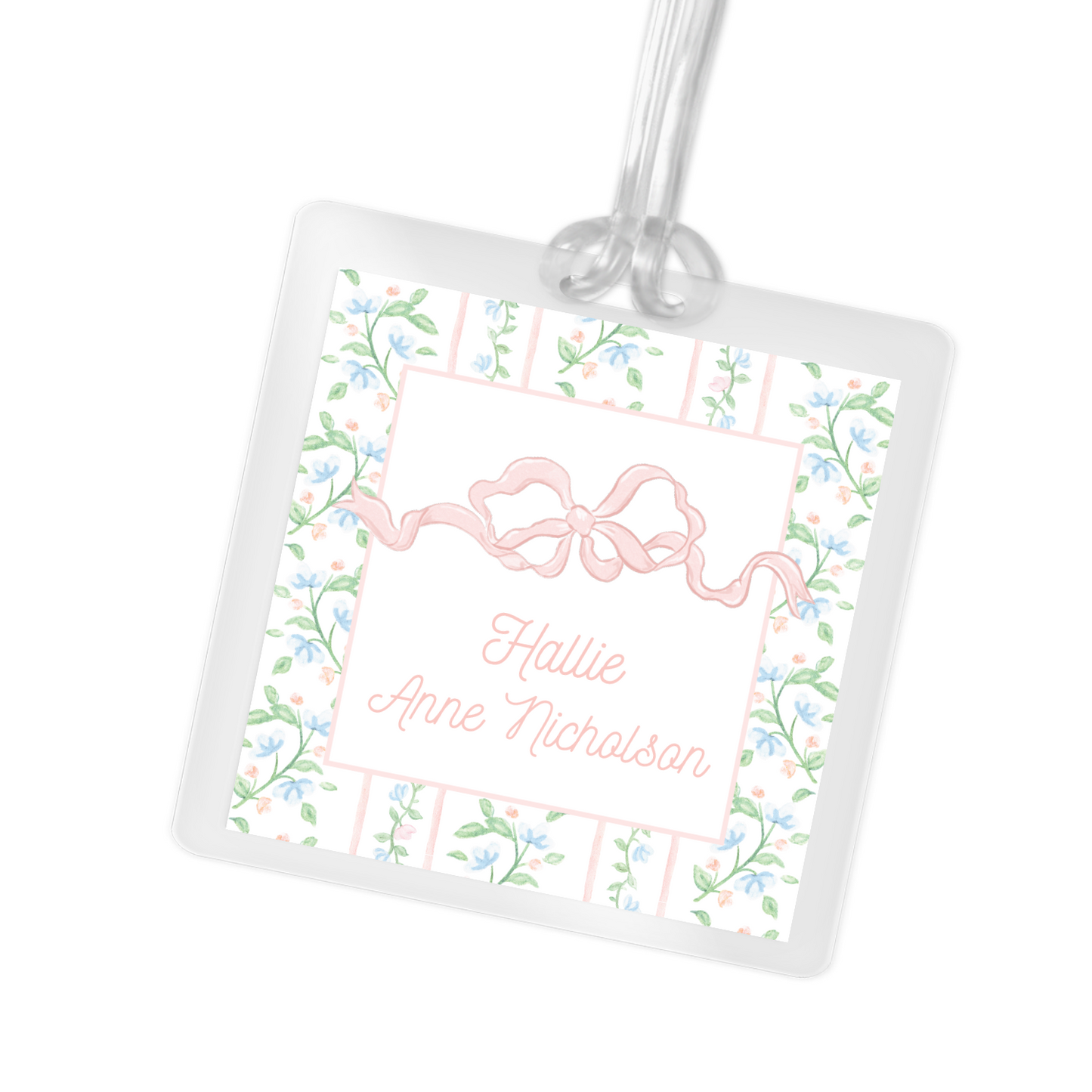 Floral Bow Bag Tag
