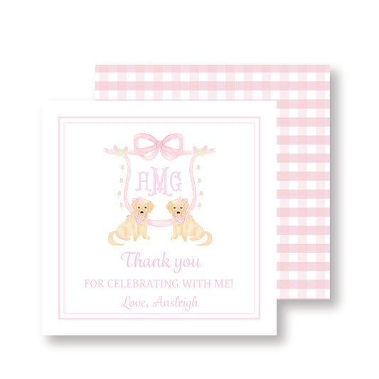 Pink Puppy Party Tag