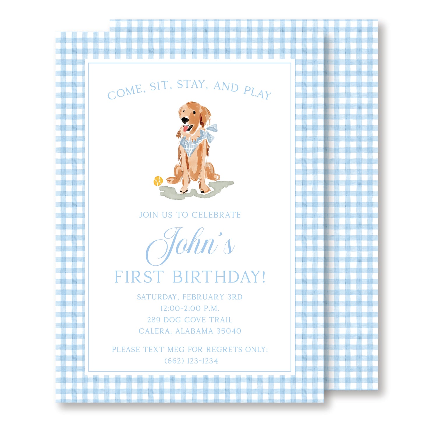 Golden Dog Paw-ty Invitation