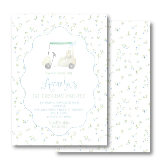 Golf Floral Invitation