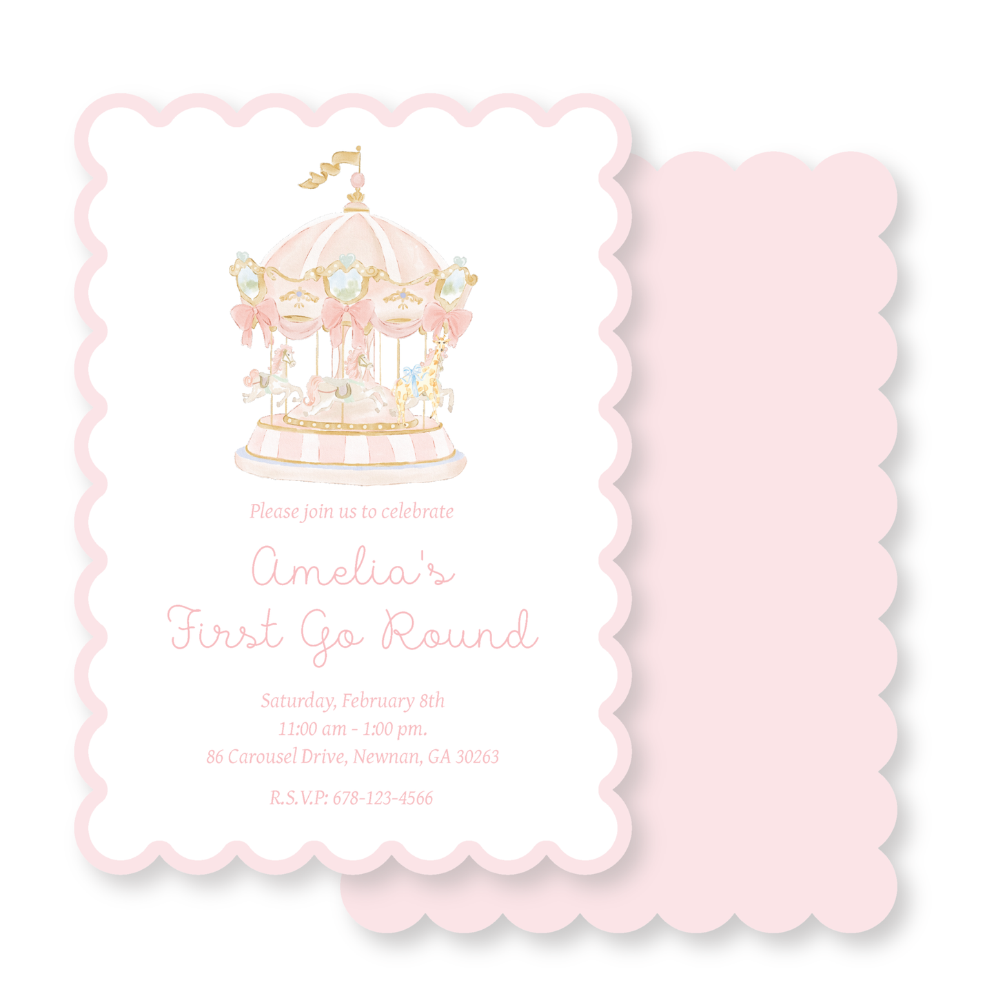 Go Round Carousel Invitation