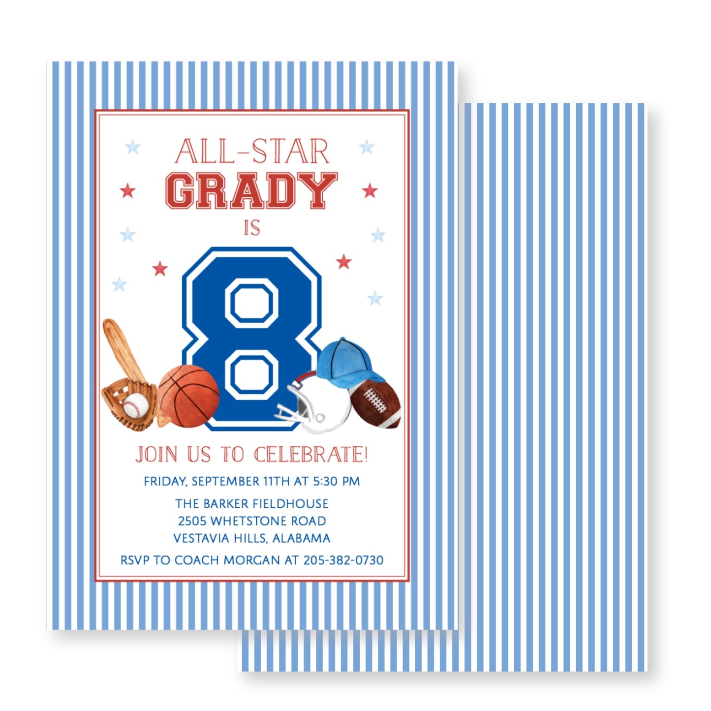All-Star Birthday Invitation/ Sports