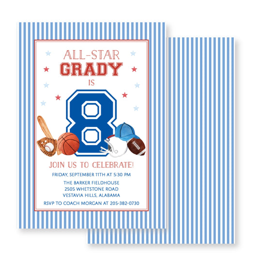 All-Star Birthday Invitation/ Sports