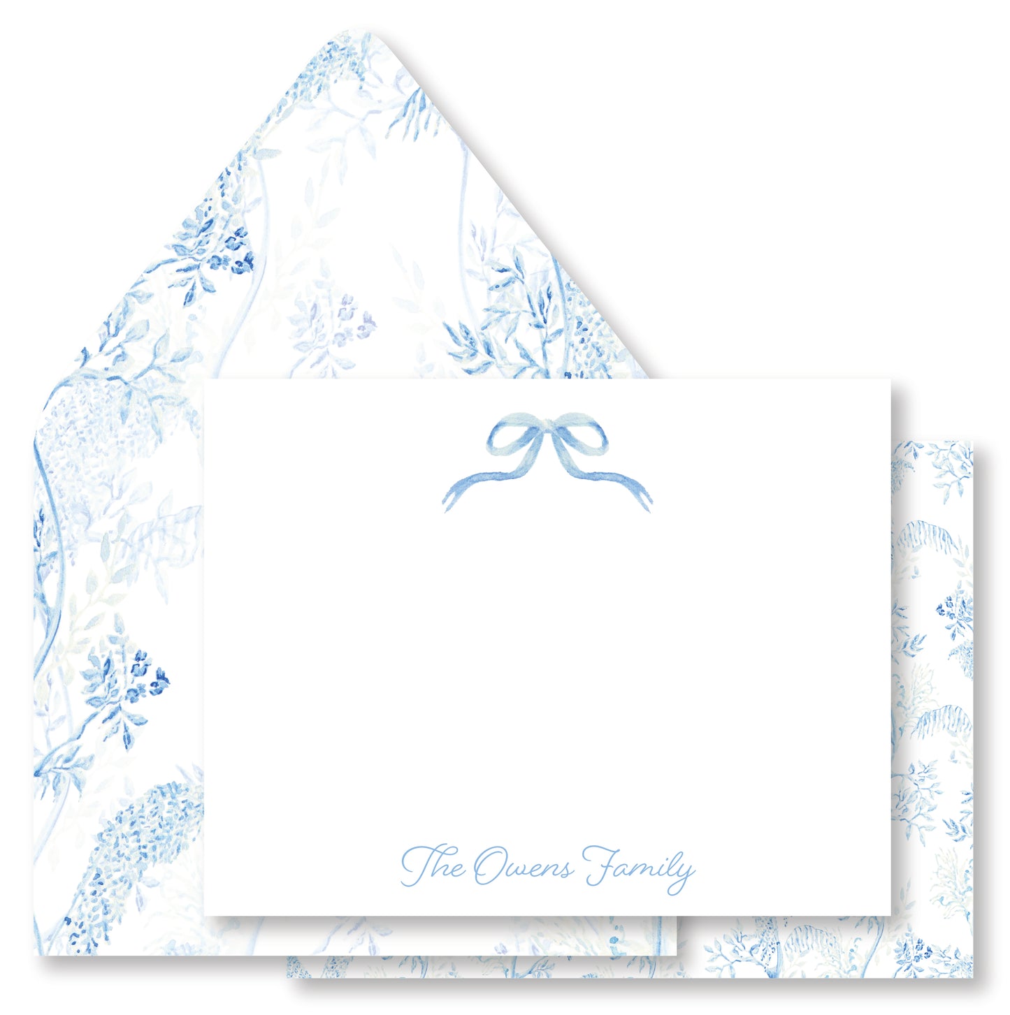 Grandmillennial Blue Bow Stationery