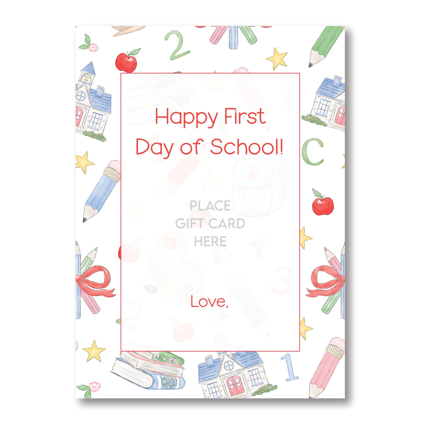 Happy First Day Teacher Gift Card Holder