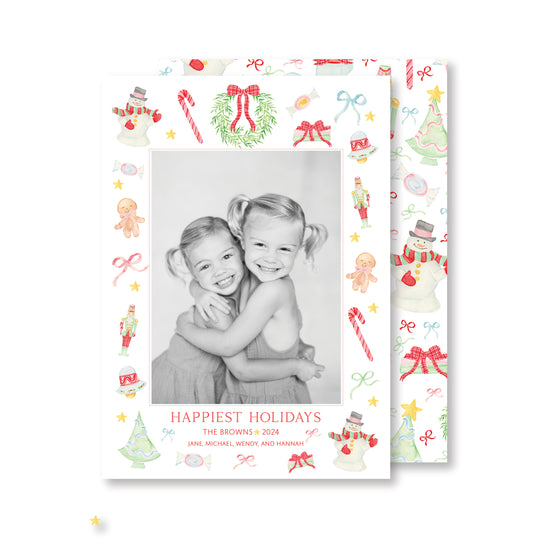 Holiday Whimsy Christmas Card Photo