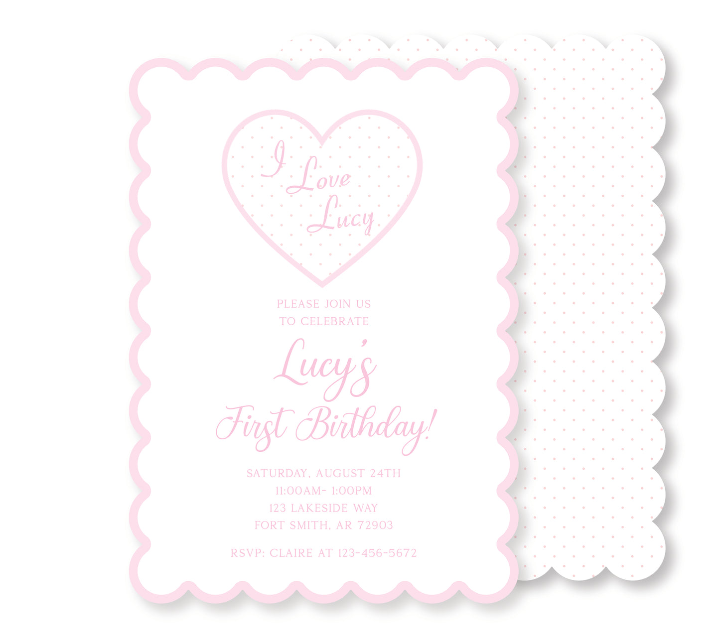 I love Lucy Heart Invite