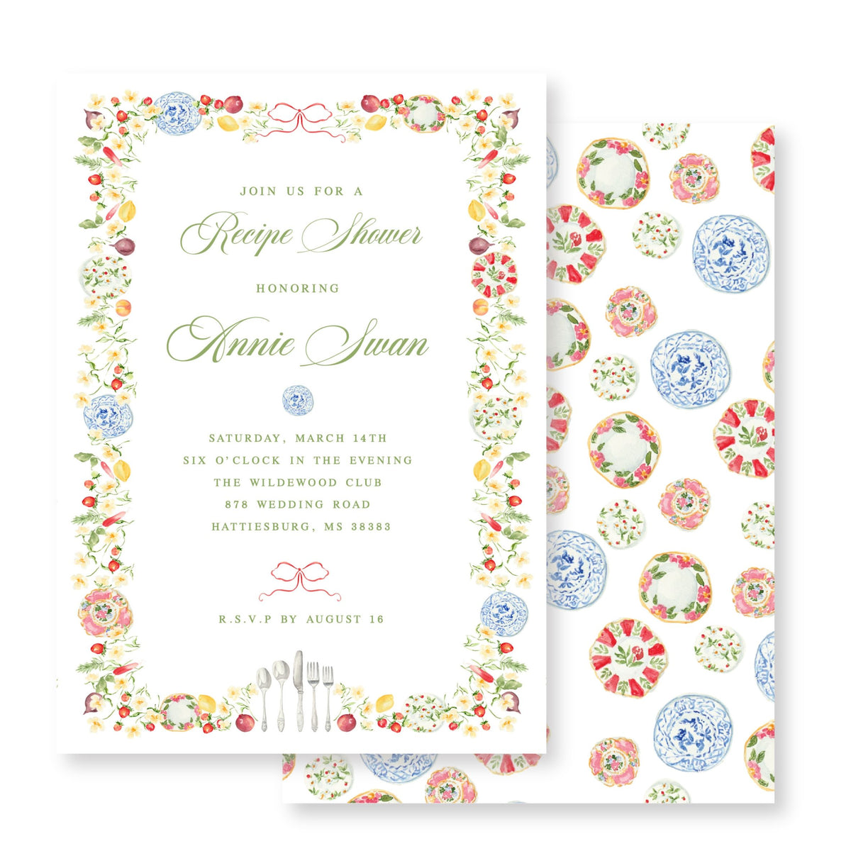 Fresh Off the Market | Garden Party Recipe Bridal Shower Invitation (Copy)