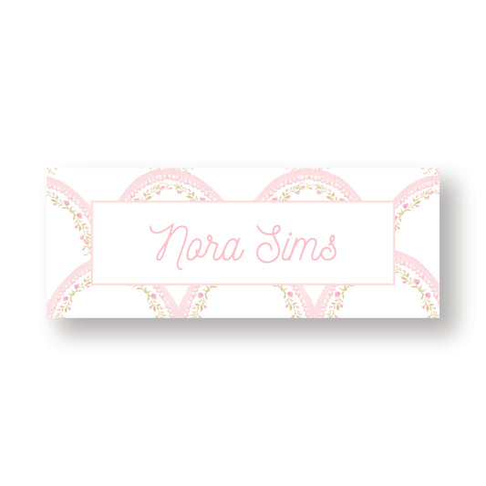 Pink Floral Label Stickers