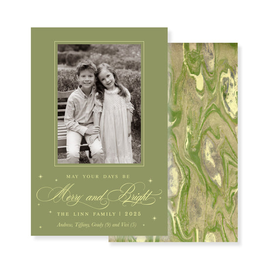 Merry in Marble Christmas Card