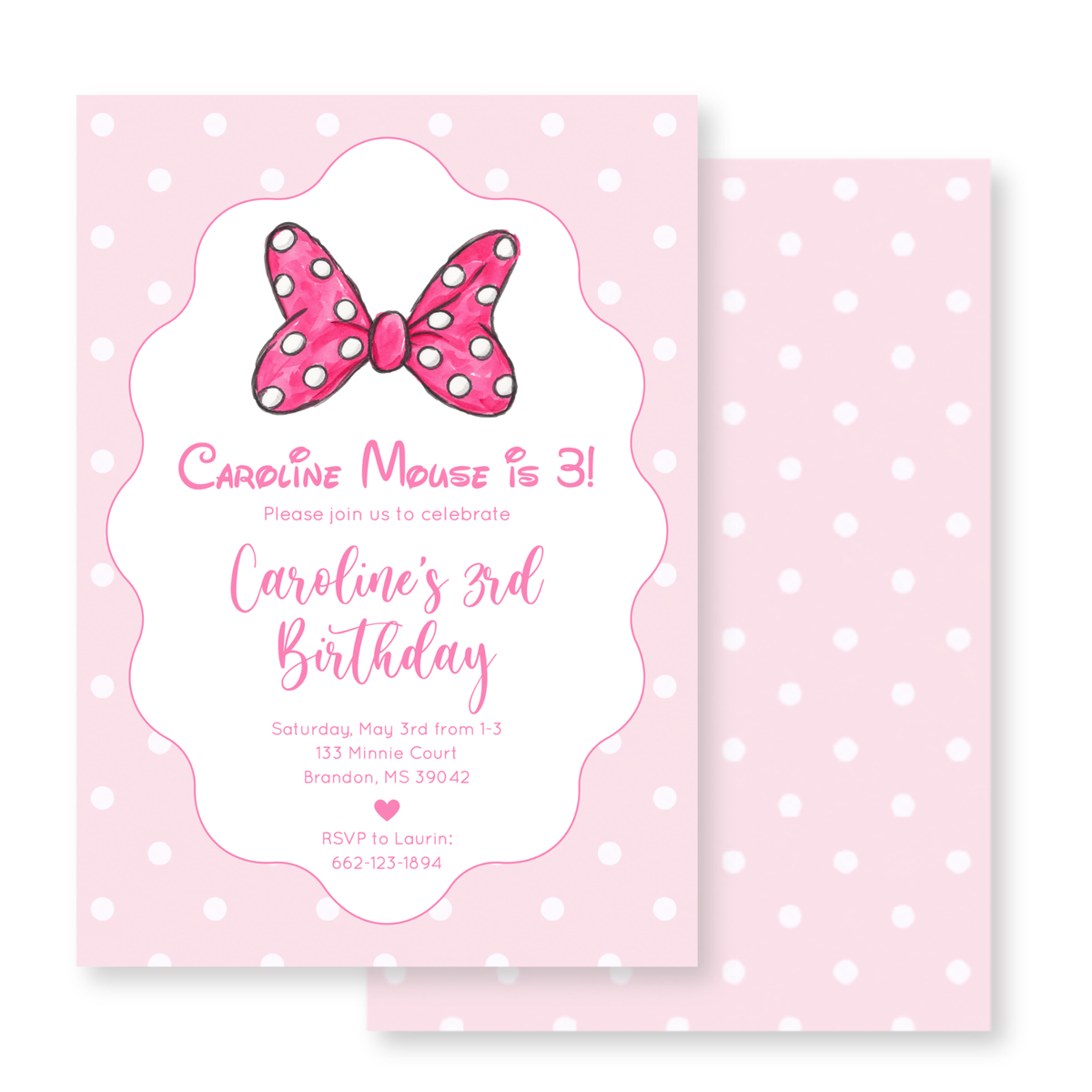 Minnie Bow Invitation