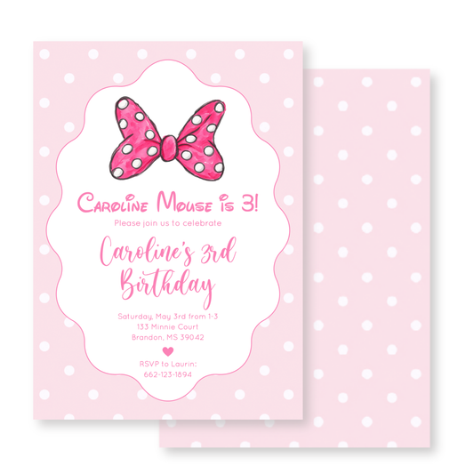 Minnie Bow Invitation