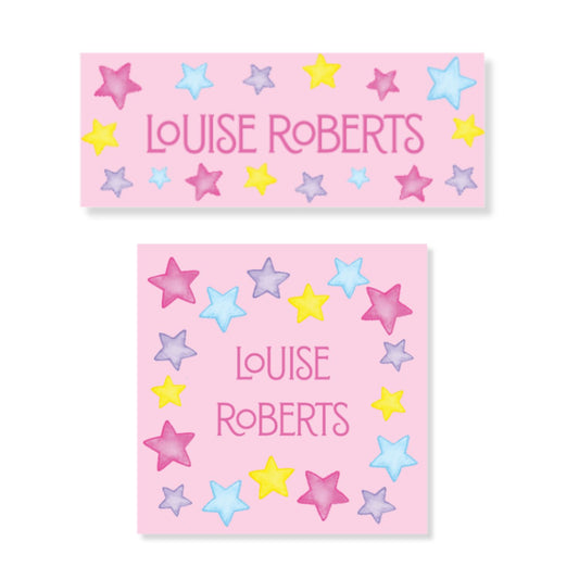 Personalized Star Name Labels | Waterproof Vinyl Name Stickers for Kids