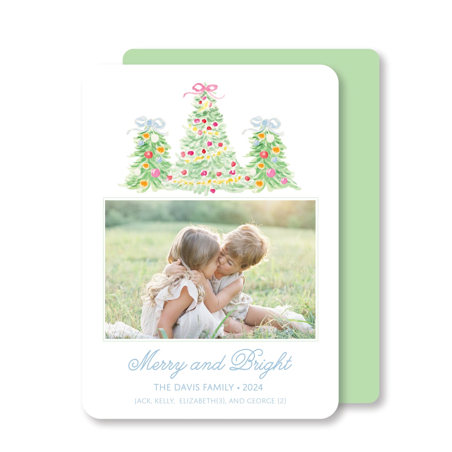 North Pole Trees Christmas Card Vertical