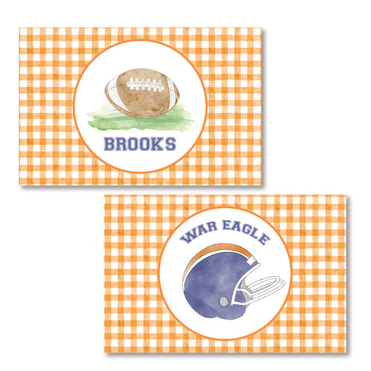 Orange and Blue Football Placemat