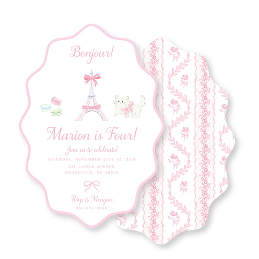 Bonjour Birthday Invitation