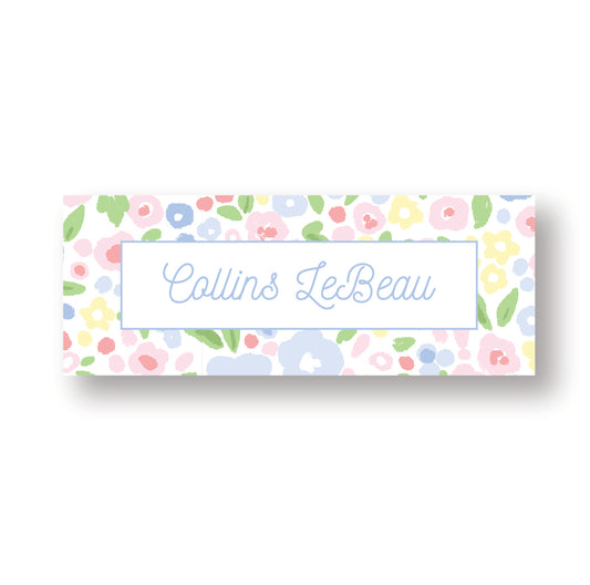 Pastel Floral Name Label