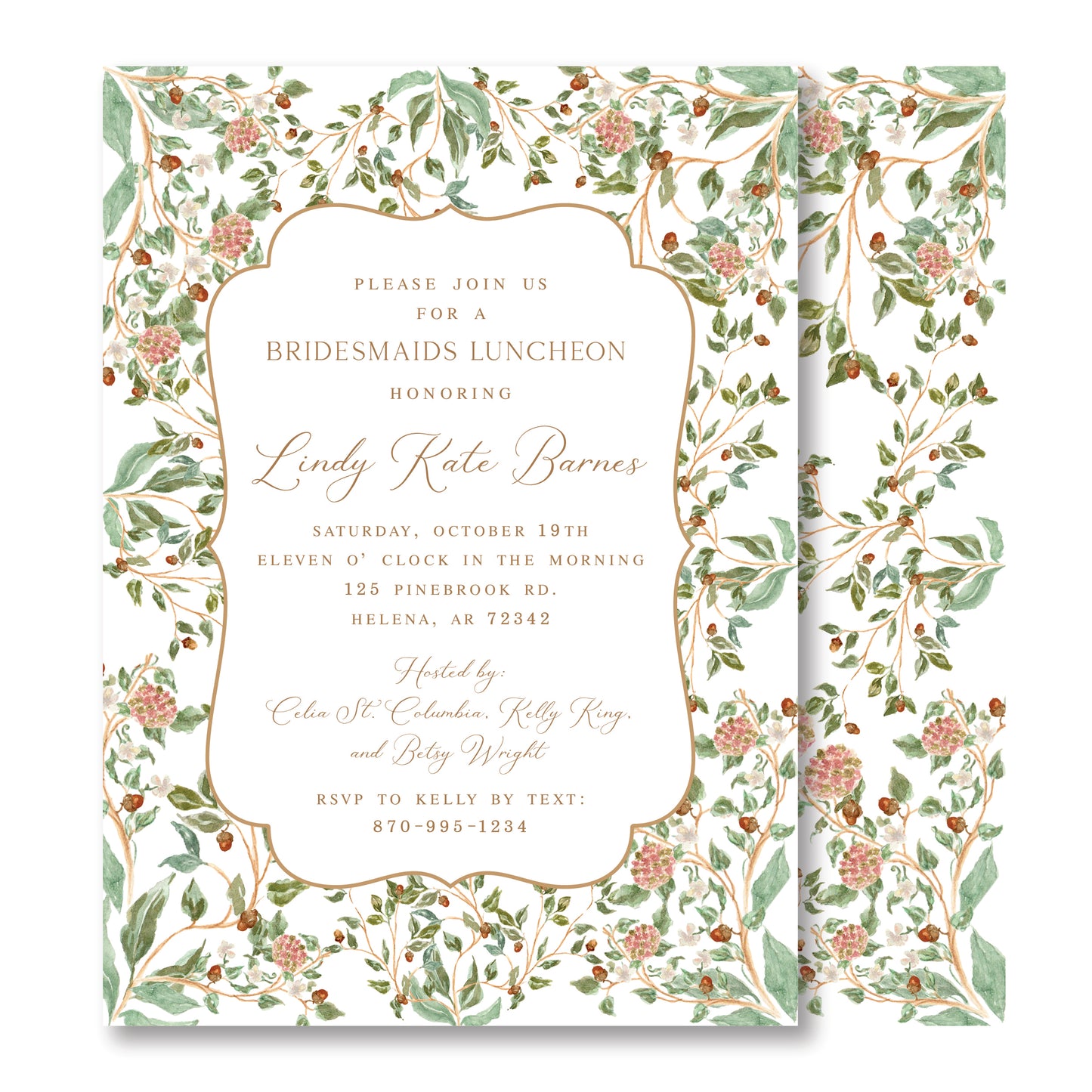 Pine Chinoisserie Bridal Invitation