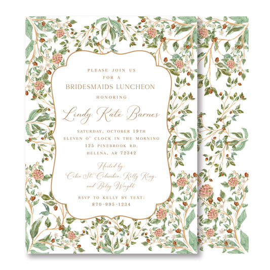 Pine Chinoisserie Bridal Invitation