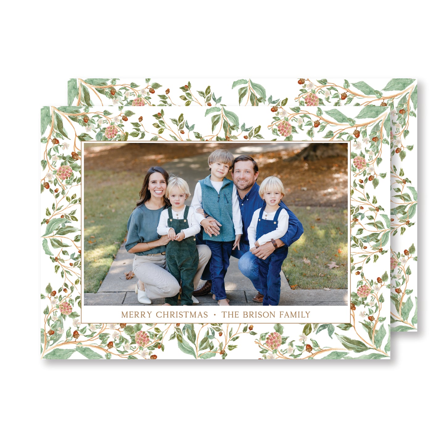 Pine Chinoiserie- Horizontal Christmas Card Photo