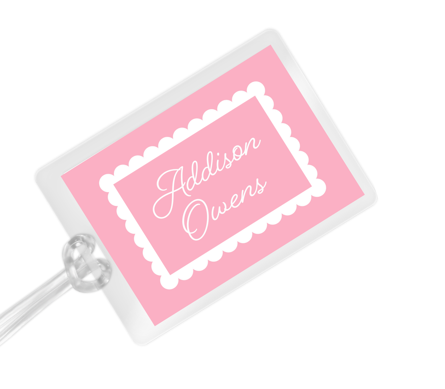 Pink Scalloped Bag Tag