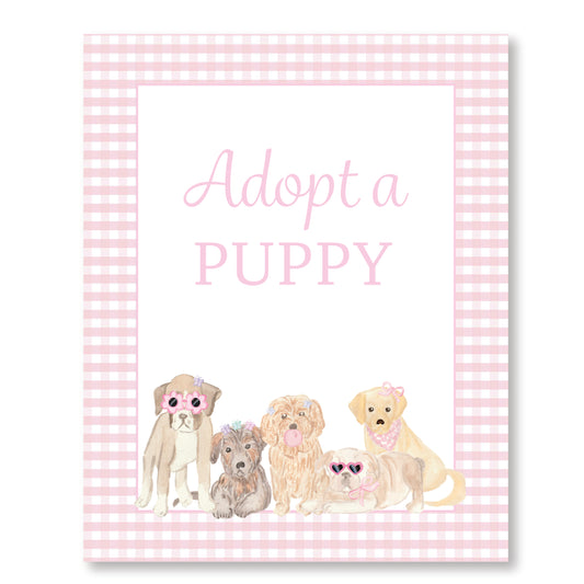 Pink Adopt a Puppy Sign