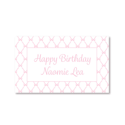 Pink Bow Vinyl Banner