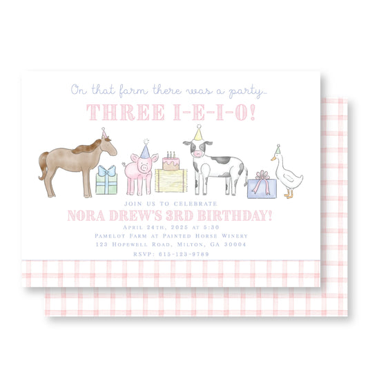 Three I E I O Farm invitation