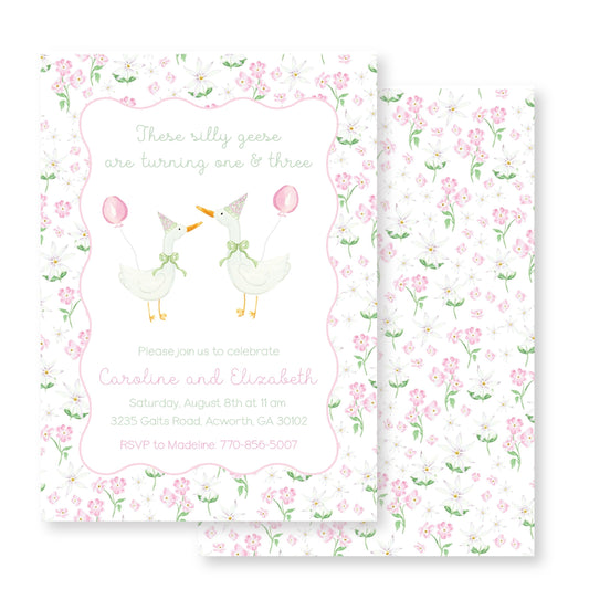 Pink Goose Invitation