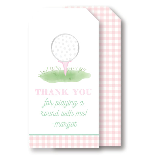 Pink Golf Party tag