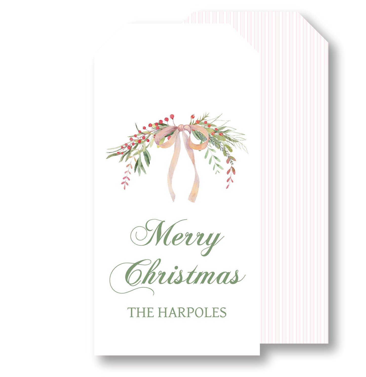 Pink Holly Gift Tag