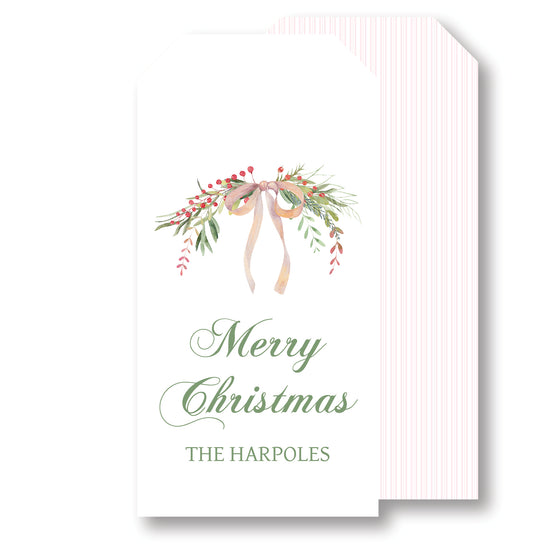 Pink Holly Gift Tag