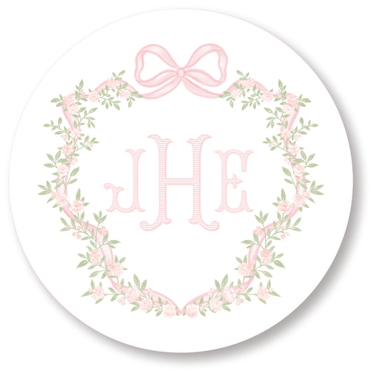 Pink Monogram Crest Topper