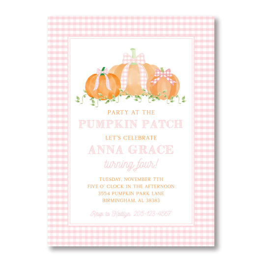 Pink Pumpkin Patch Invite