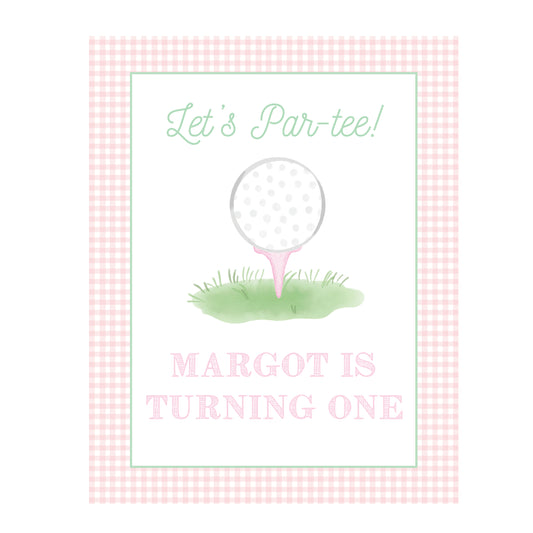 Pink Golf Party Sign