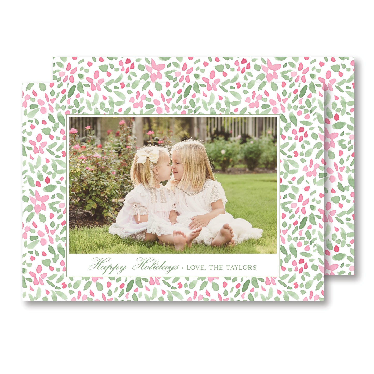 A Pink Poinsettia -Horizontal Christmas Card Photo
