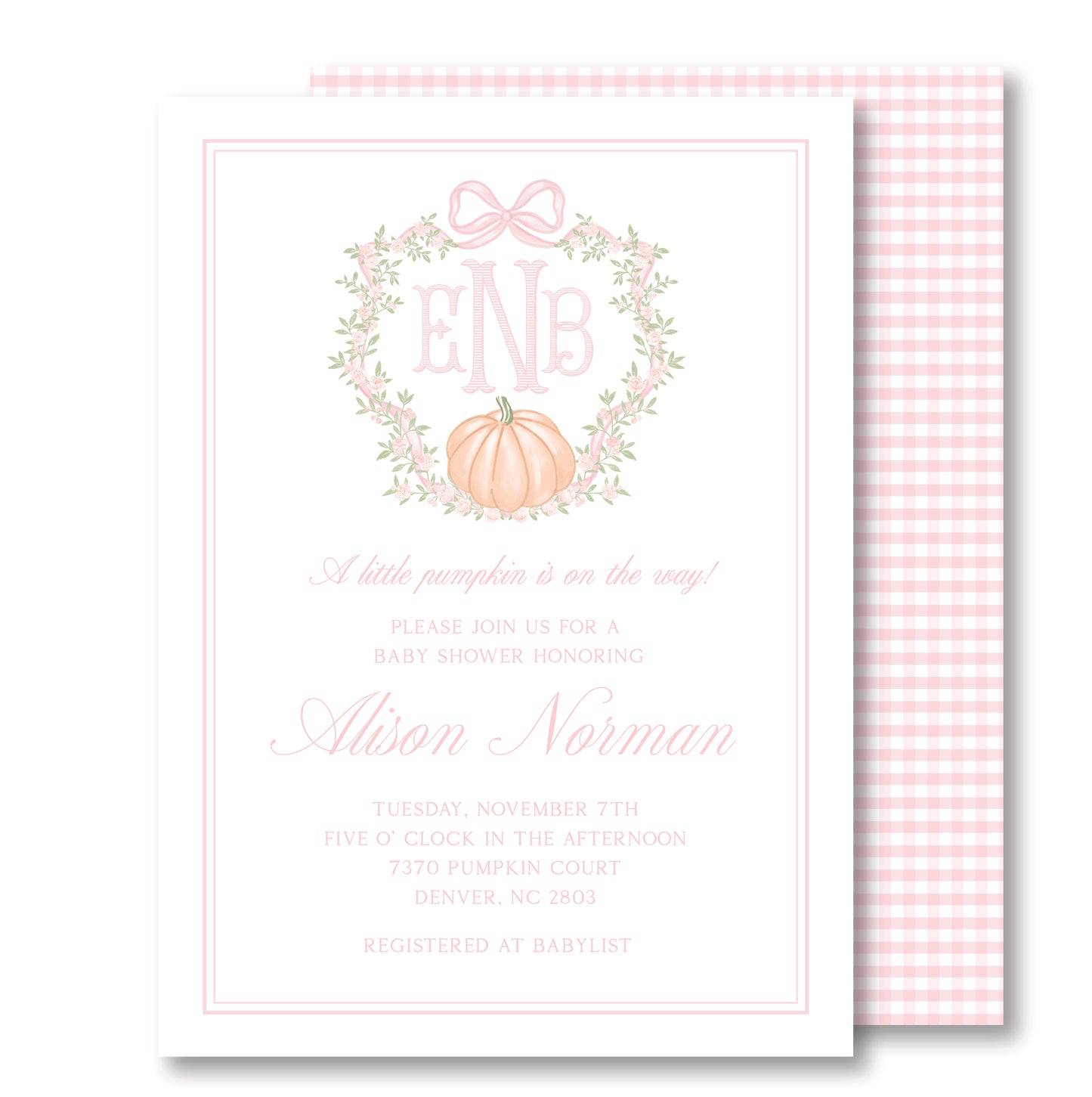 Pumpkin Baby Invite