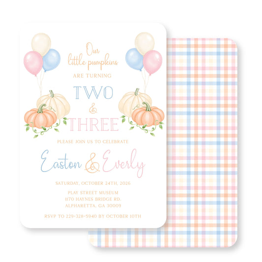Little Pumpkins Birthday Invitation
