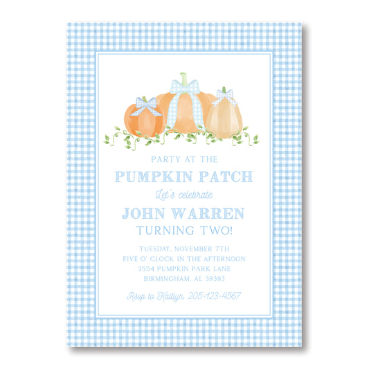 Blue Pumpkin Patch Invite