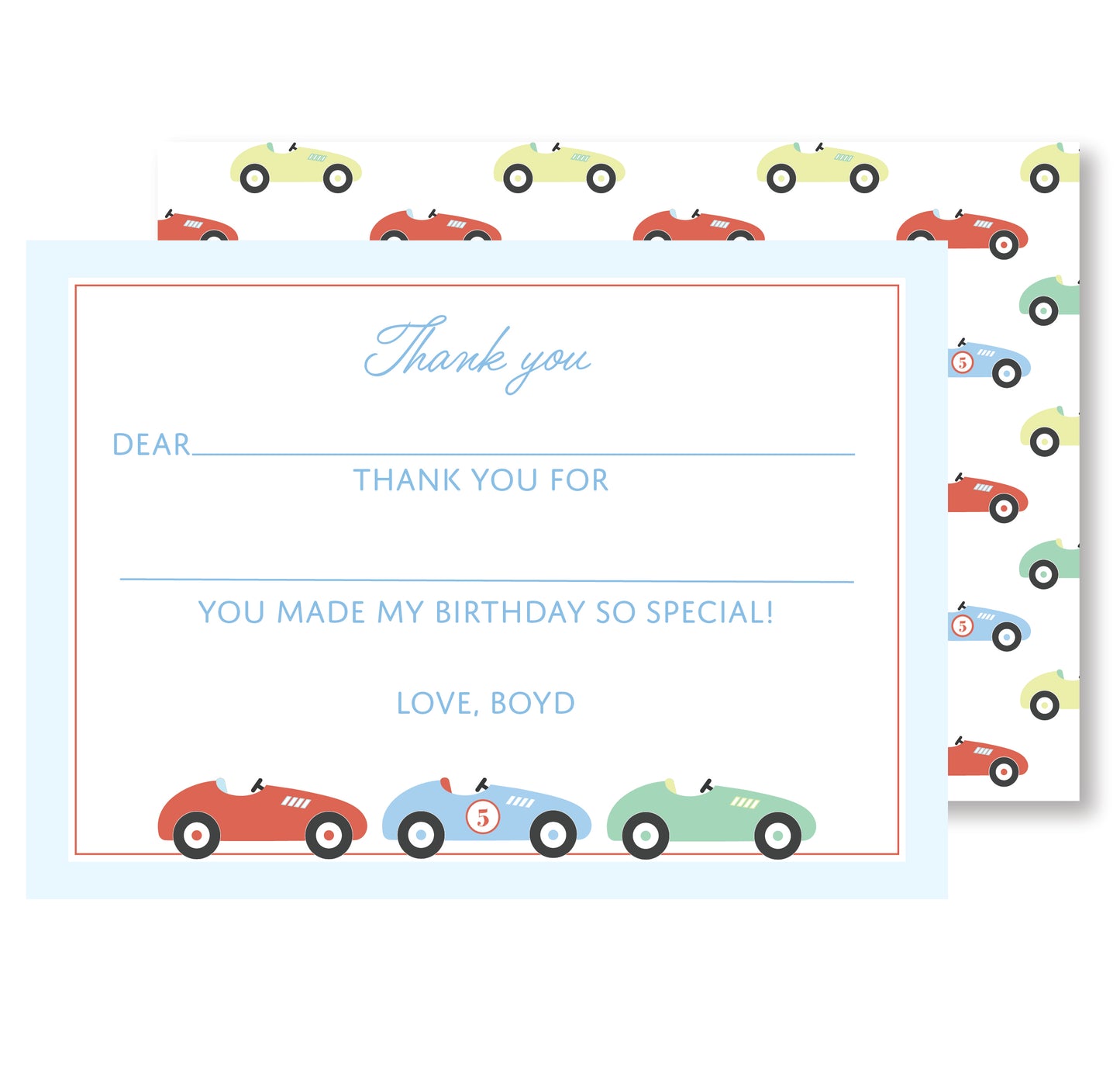 Racecar Thank You Notes