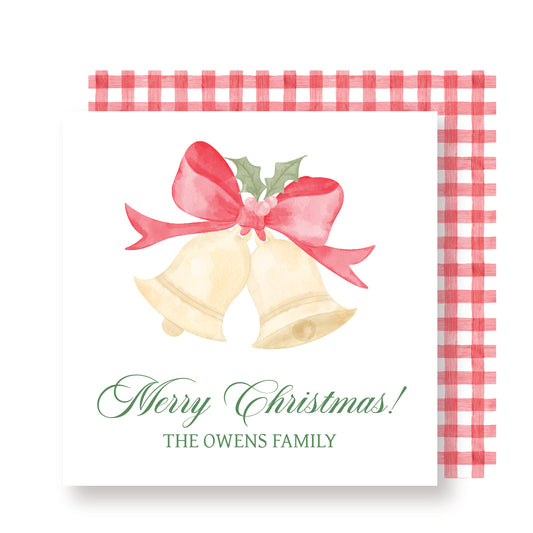 Red Jingle Bell Square Tag