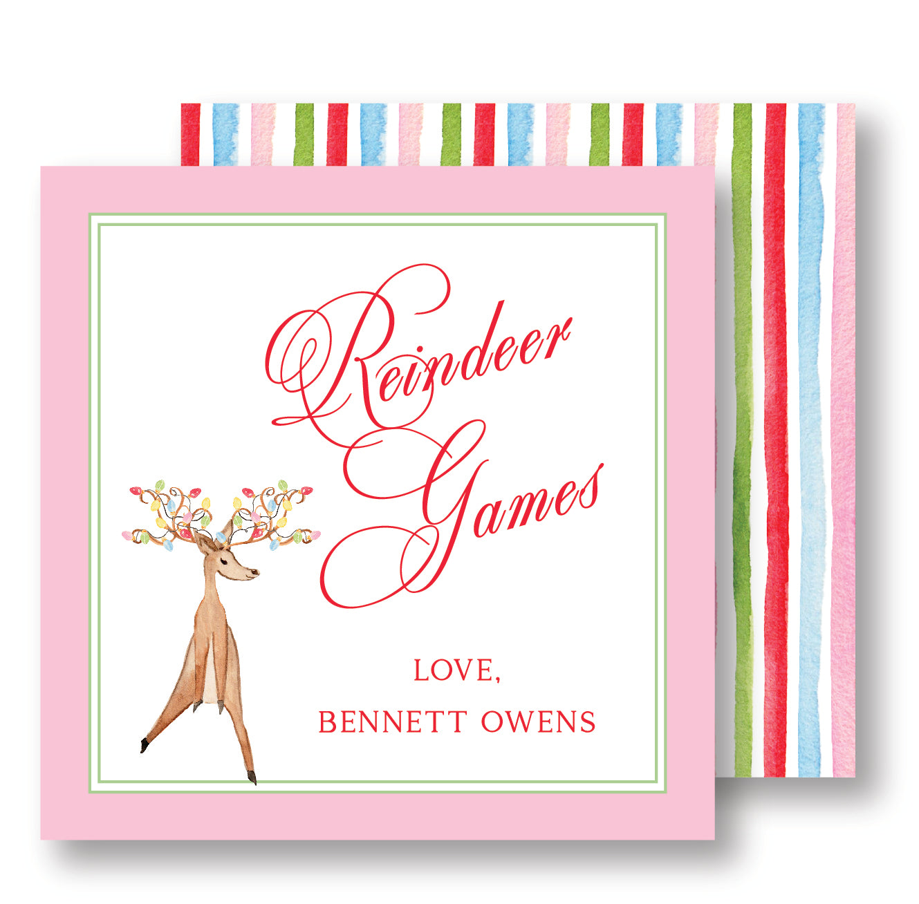 Reindeer Games pink tag