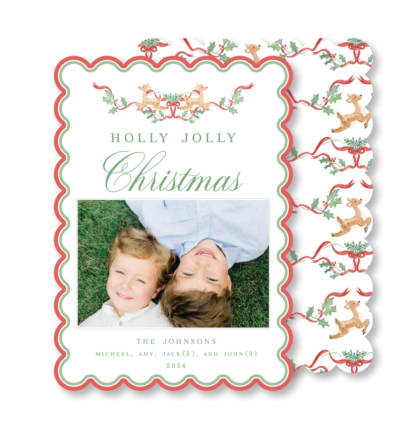 Holly Jolly Christmas- Scalloped