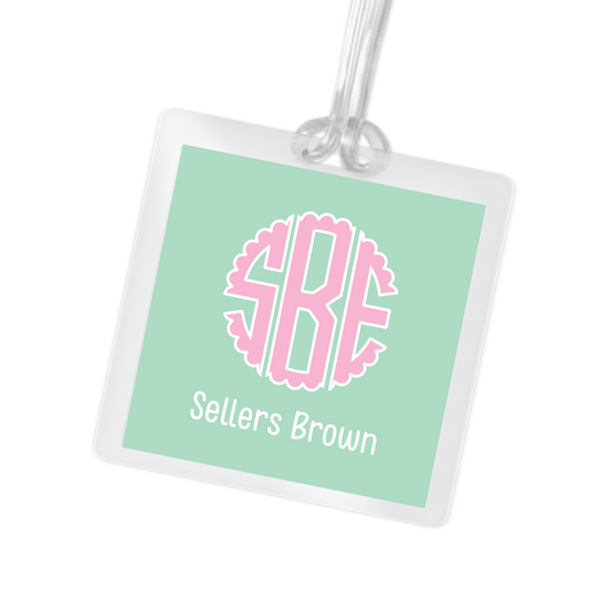 Scalloped Monogram Bag Tag